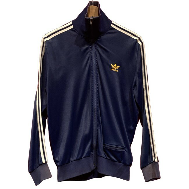 【中古】 adidas トラックジャケット ジャージ 無地 ワンポイント トレフォイル 刺しゅう スポーツ 古着