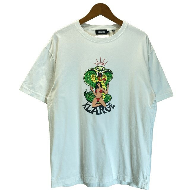 【中古】　XLARGE　Tシャツ　半袖　トップス　クルーネック　ロゴT　ブランドロゴ　プリント　ストリート　古着