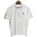 【中古】 BURBERRY BLACK LABEL ポロシャツ 半袖 トップス 無地 ワンポイント 刺しゅう 日本製 古着