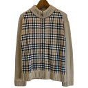 BURBERRY BLACK LABEL ジップアップセーター モックネック フルジップ バーバーリーチェック 古着