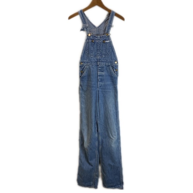 楽天スーパーSALE50％OFF【中古】　Lee　オーバーオール　80s vintage　80年代　OLD　ボトムス　デニム　ボタンフライ　USA製　アメカジ　キッズ　古着