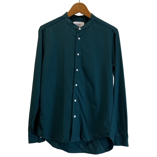 【中古】　STUDIOUS　プレーンシャツ　長袖　トップス　ノーカラー　無地　日本製　ドメスティック　古着
