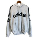 【中古】 adidas パーカー 90s vintage 90年代 OLD プルオーバー トップス 裏毛 ブランドロゴ プリント デサント製 ADS-3565 日本製 スポーツ 古着