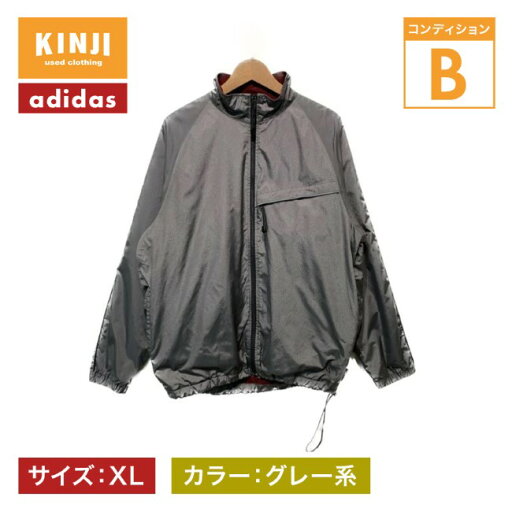 【中古】 adidas ナイロンジャンパー ジャケット アウター 無地 ラグラン ハイネック フルジップ パフォーマンスタグ オーバーサイズ スポーツ 古着