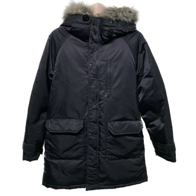 THE NORTH FACE　PURPLE LABEL　ダウンジャケット　ND267N　Long Serow　無地　フード付き　ファー付き　古着