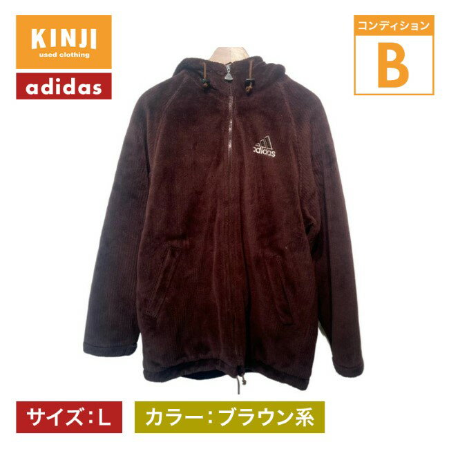 adidas フリース 90’s vintage ジャケット アウター フード フルジップ ブランドロゴ トレフォイル 内側キルティング 無地 デサント社 古着