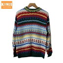 UNITED COLORS OF BENETTON セーター ニット クルーネック トップス 総柄 No.C-TK42 イタリア製 古着(4)