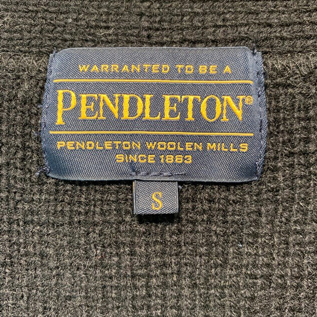 【中古】　PENDLETON　カーディガンセーター　ニット　ジャガードニット　Vネック　ウール　ナイロン　ボーダー　No.9575-8216　古着
