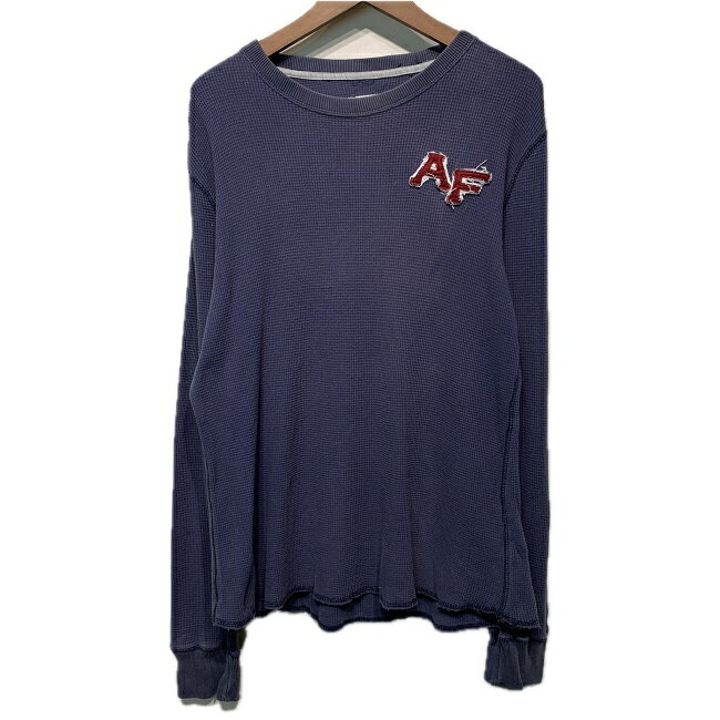 アバクロンビー&フィッチ Tシャツ メンズ Abercrombie＆Fitch　ロンT　長袖　カットソー　トップス　クルーネック　サーマル　ワッフル　ワンポイント　ブランドロゴ　ワッペン　アメカジ　古着