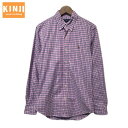 【中古】 RALPH LAUREN チェックシャツ 長袖 シャツ コットン ポリウレタン ボタンダウン ワンポイント ブランドロゴ スモールポニー 刺しゅう 古着(4)