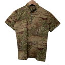 【中古】 A.P.C. ポロシャツ 90s vintage 90年代 サファリシャツ 半袖 シャツ トップス ハーフジップ スタンドカラー 総柄 迷彩 カモフラ フランス製 古着