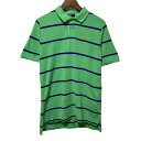 【中古】 POLO by RALPH LAUREN ポロシャツ 90s vintage 90年代 半袖 シャツ トップス ハーフボタン ボーダー ワンポイント ブランドロゴ スモールポニー 刺しゅう 古着