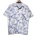 【中古】 ISSEY MIYAKE 柄シャツ 90s vintage 90年代 黒タグ 半袖 シャツ トップス オープンカラー 胸ポケット 総柄 日本製 ドメスティック 古着(4)