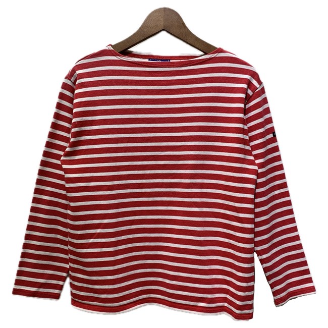 【中古】 SAINT JAMES ウェッソン 長袖 カットソー トップス ボードネック ボーダー フランス製 古着