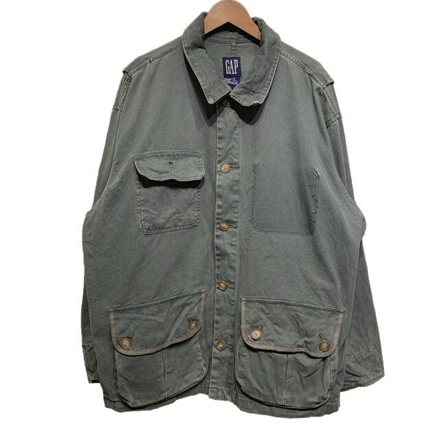 GAP OLD GAP ハンティングジャケット 90's vintage ブルゾン アウター 襟コーデュロイ 無地 フロントポケット オーバーサイズ 古着
