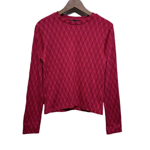 【中古】 ZARA カットソー 長袖 トップス ニット クルーネック 総柄 ジオメトリック柄 幾何学模様 マニッシュ 古着 【中古】 ZARA カットソー 長袖 トップス ニット クルーネック 総柄 ジオメトリック柄 幾何学模様 マニッシュ 古着