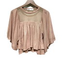 【中古】 ZARA カットソー 五分丈 トップス ショート丈 レイヤード リブ シアー シースルー ドット オーバースリーブ マニッシュ 古着(4)