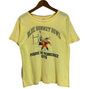 【中古】 Champion Tシャツ 70s-80s vintage 870年代-0年代 バータグ後期 半袖 カットソー トップス クルーネック プリント BLUE BONNET BOWL USA製 アメカジ 古着