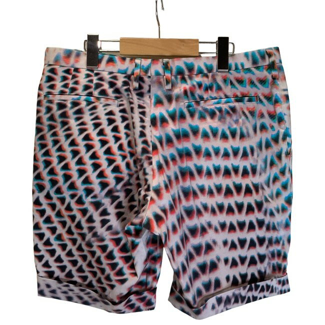【中古】　Paul Smith　ハーフパンツ　短パン　ジップフライ　総柄　オーバーサイズ　日本製　古着