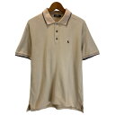 【中古】 BURBERRY BLACK LABEL ポロシャツ 半袖 トップス 無地 ワンポイント 刺しゅう 古着