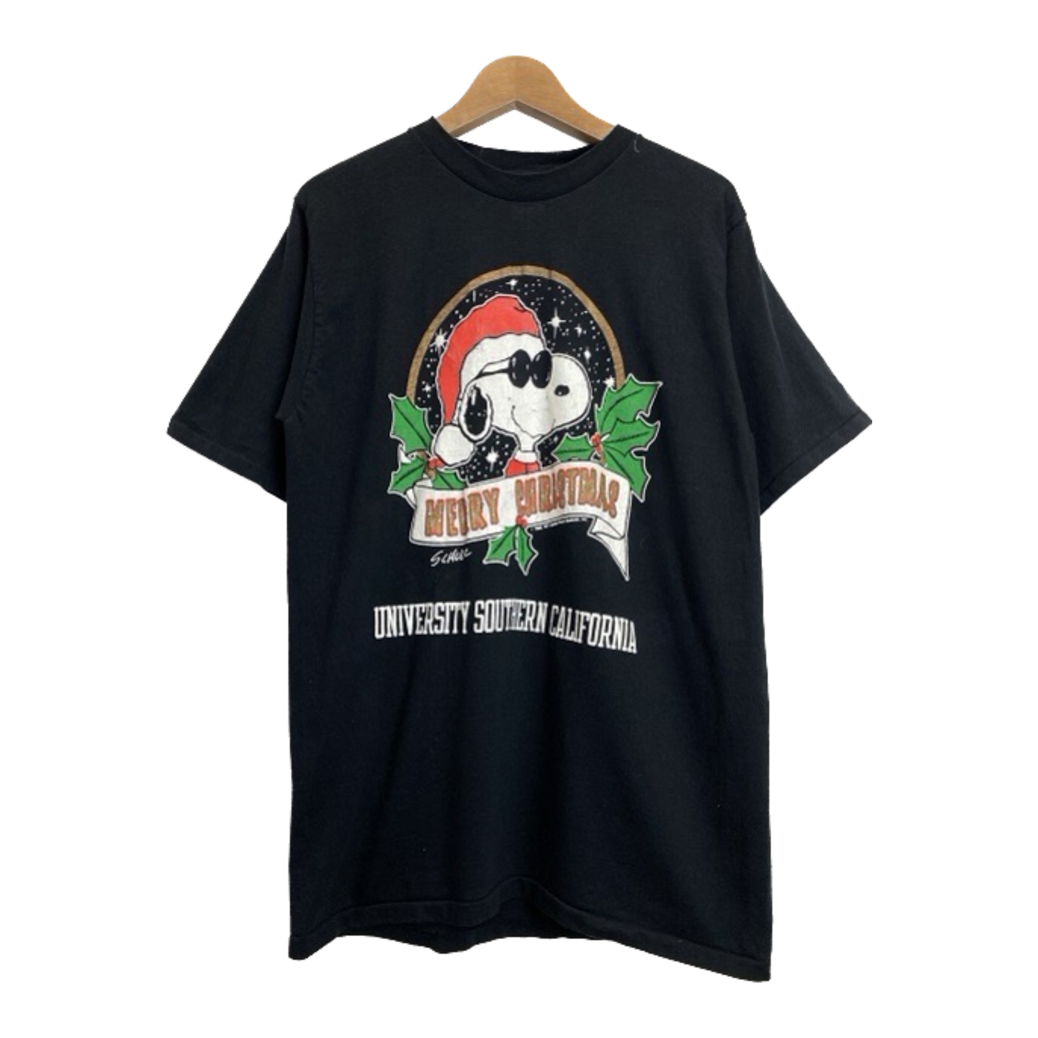 Jostens　Tシャツ　半袖　カットソー　トップス　クルーネック　コットン　スヌーピー　キャラクター　クリスマス　ピーナッツ　USA製　古着