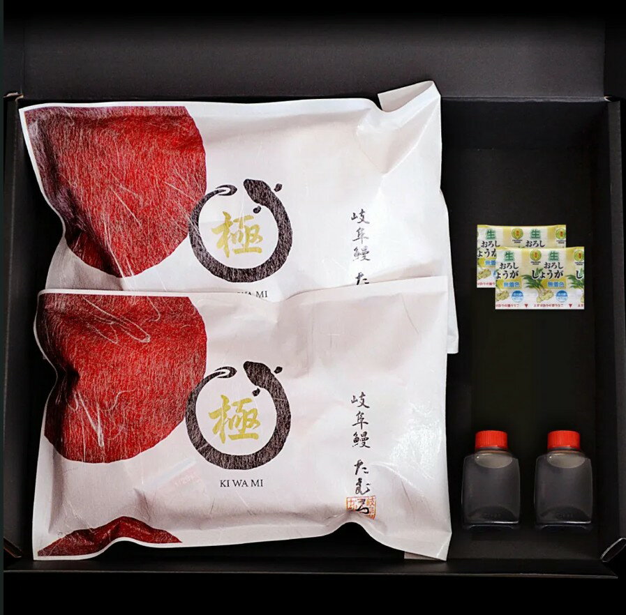 【限定】 【ギフト】岐阜鰻たむろ「うなぎ　白焼き」(2尾2～3人前) ＆たむろオリジナル出汁醤油・金印生おろし生姜 (2g×2袋)＊送料無料（一部地域除く）