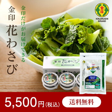 【限定】【ギフト】 金印 花わさび (100g×6個)＆旬薬味「おろし本わさび」(5g×20個)　 国産 わさび 通信販売限定 はなまるマーケットで紹介 他の商品との同梱不可　＊冷凍便でお届け＊送料無料（但し、離島は実費）