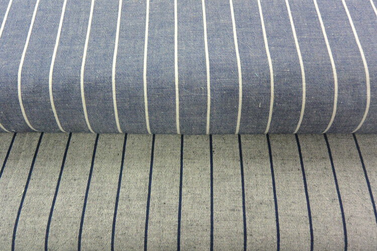 生地　綿麻 先染めワッシャー《ストライプ柄》【30cm以上10cm単位】 【メール便3mまで可】【コットンリネン/布地/布/ピンストライプ/縦縞/ボーダー】（CO30）