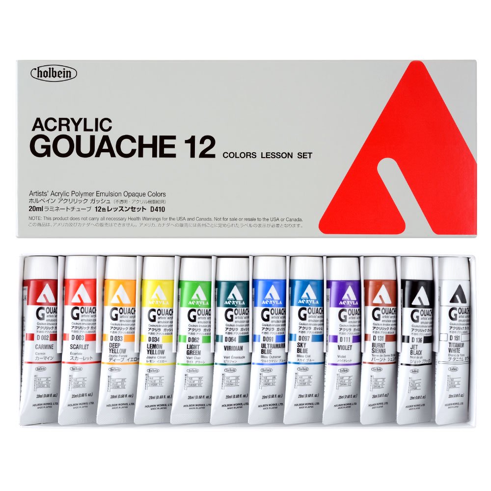 Rakuten - アクリリック ガッシュ 20ml 12色セット ホルベイン