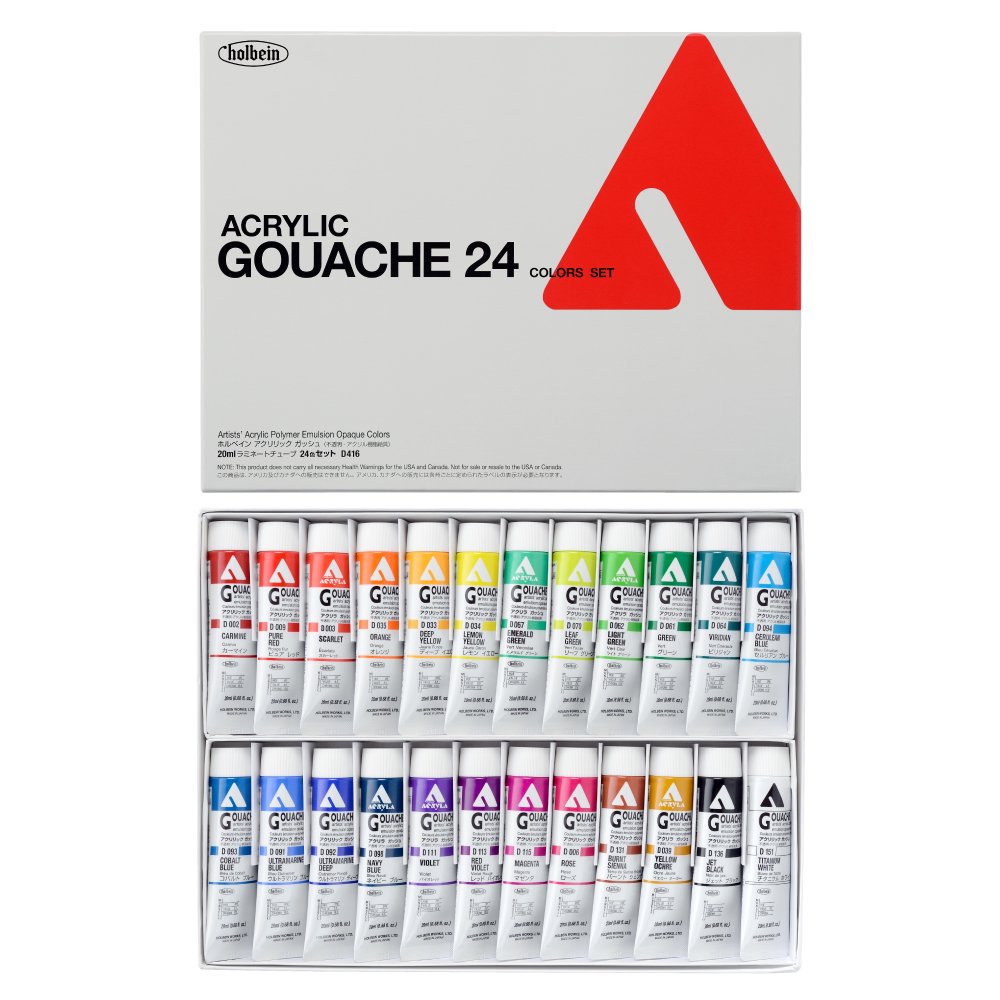 Rakuten - アクリリック ガッシュ 20ml 24色セット ホルベイン