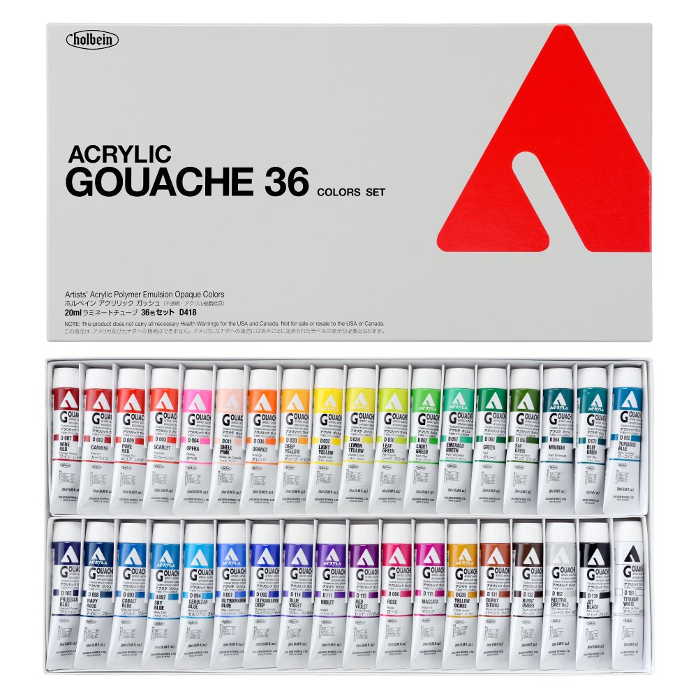 Rakuten - アクリリック ガッシュ 20ml 36色セット ホルベイン