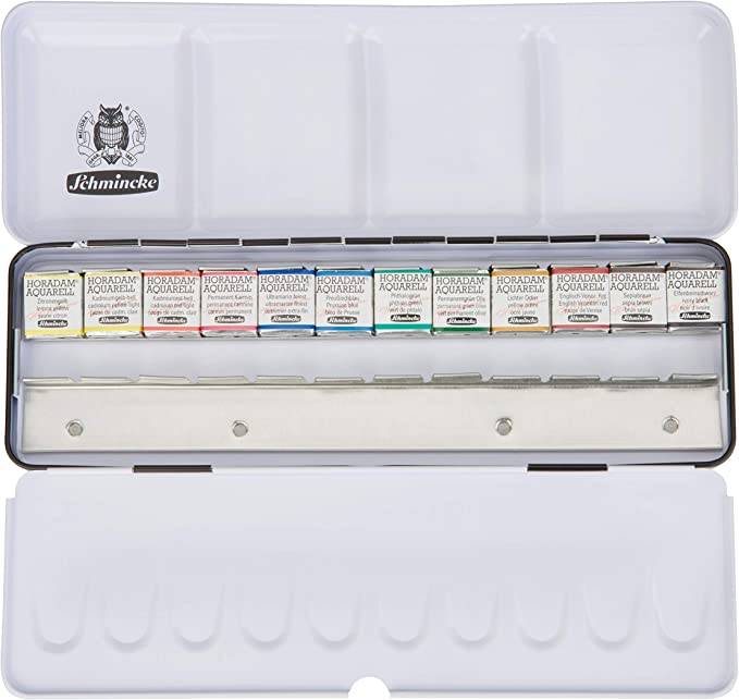 シュミンケ ホラダム 固形水彩 ハーフパン 12色セット ※ハーフパン24色収納可能(74 412)