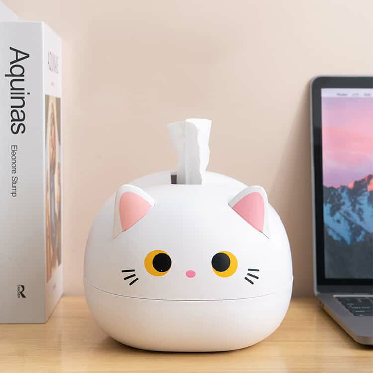 大容量 ティッシュカバー ティッシュ箱 ティッシュケース 可愛い 猫型 ティッシュケース おしゃれ ねこ 動物 インテリア ペーパー収納 卓上 滑り止め コンパクト 2