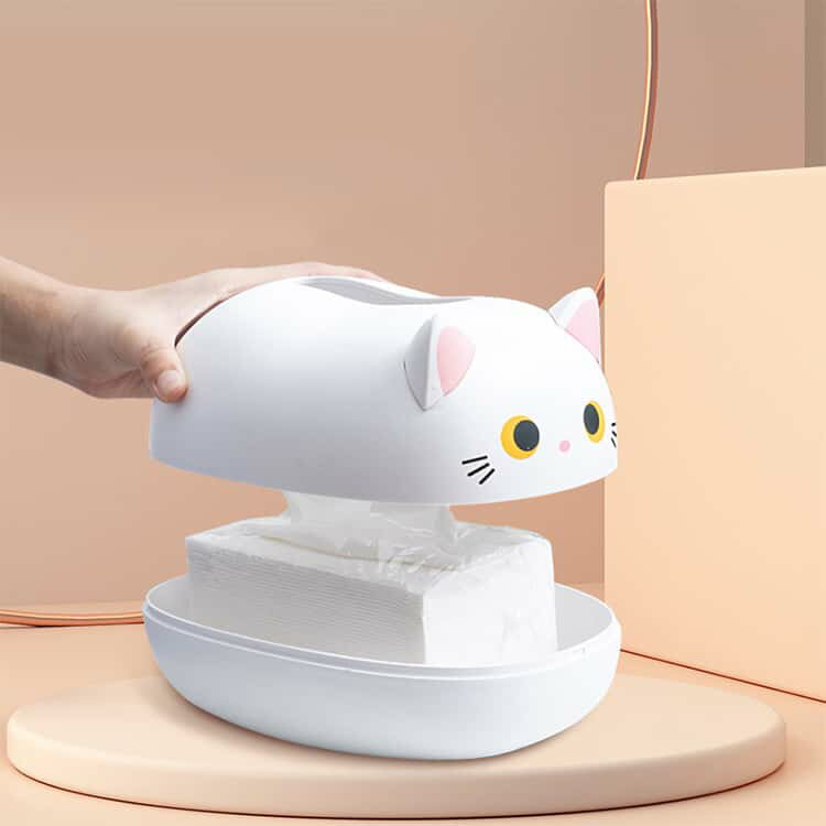 大容量 ティッシュカバー ティッシュ箱 ティッシュケース 可愛い 猫型 ティッシュケース おしゃれ ねこ 動物 インテリア ペーパー収納 卓上 滑り止め コンパクト 3