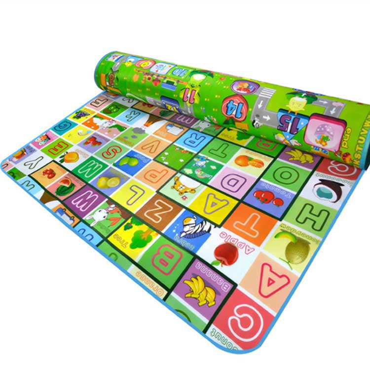ベビープレイマット フロアマット リバーシブル 英語 赤ちゃん 子供 アルファベット 車 折りたたみ 動物 200×180×0.5cm 大判 知育 ベビープレイマット 撥水 薄手 かわいい 可愛い 出産祝い プレゼント 3
