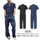 つなぎ 作業服 半袖 メンズ ツナギ オールインワン 春夏 大きいサイズ ゆったり ワイド 夏用 キャンプ アウトドア 動きやすい ストリート カジュアル レジ...