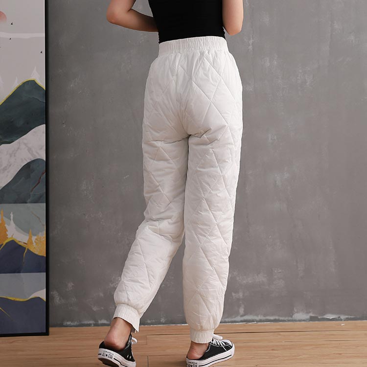 中綿 ロング丈 キルティングパンツ レディース パンツ ズボント キルティングパンツ ウエストゴム ポケット付き ロングパンツ 防寒パンツ 中綿パンツ キルティングパンツ ボトムス 秋冬 レディース トレッキングパンツ ウォーキング パンツ ボトムス 冬 送料無料 暖か 3