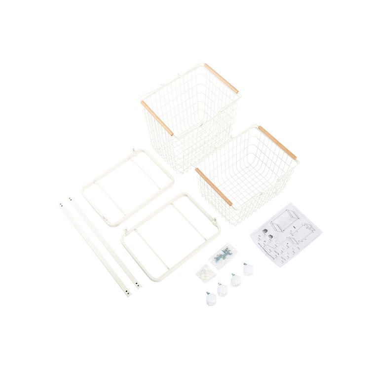 ラック 木製ハンドル キャスター キャスター付き 型 部屋干し タワー 部屋干し 送料無料 ランドリー収納 ランドリーバスケット 北欧 キャスター付き 洗濯 かご 大容量 2段 洗濯物 移動便利 ブラック ホワイト 白 黒 ブルー シンプル スリム