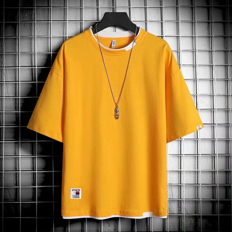 tシャツ メンズ レイヤード 半袖 ラウンドネック Tシャツ カジュアル おしゃれ 無地 トップス 学生 夏 夏服 通勤 通学 20代 30代 大きサイズ 送料無料