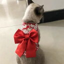 リードセット 負担なし 中型犬 可愛い 着物 脱げない 首 ハーネス 胴輪 おしゃれ 小型犬 和風 大きなリボン 脱走防止 S M L