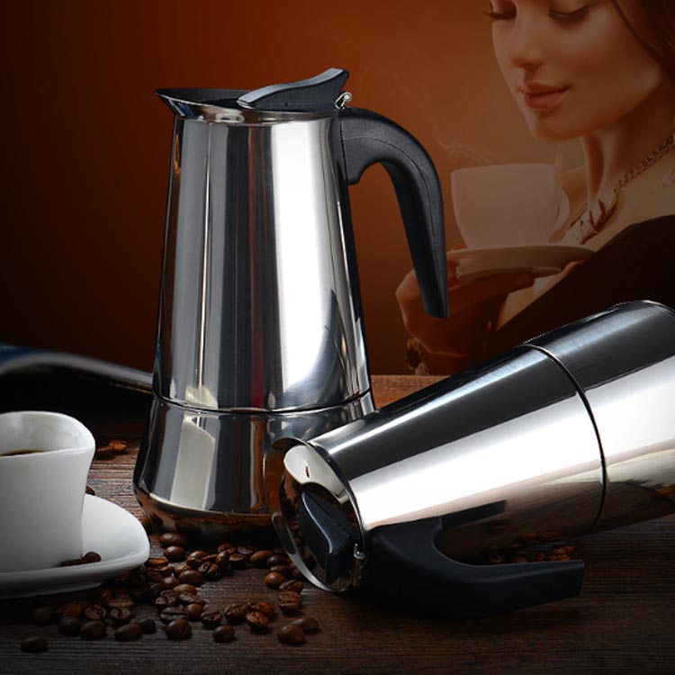 直火式エスプレッソメーカー ガス 直火式 コーヒーマシン キッチン用品 エスプレッソメーカー 家庭用 コーヒー 2/4/6カップ 珈琲 コーヒーメーカー 電気ストーブ用 コーヒーパーコレーター ステンレス アイスコーヒー 2