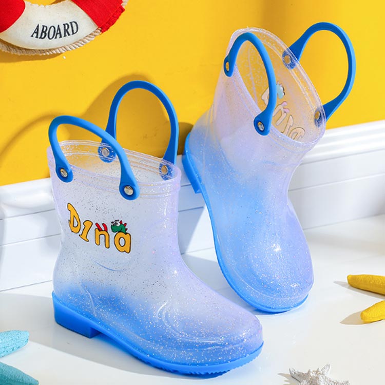 ベビー キッズ レインシューズ 持ち手 長靴 女の子 ハンドル付き レインブーツ 取手 キラキラ 引っかけ 雨具 男の子 ループ 長靴 長靴 かわいい おしゃれ 子供靴 動物 アニマル 恐竜 レインシューズ 雨靴 防水 3