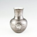 薩摩錫器 錫 花器 花瓶 H17.6 Φ13 143 岩切美巧堂 代引不可父の日 錫器 錫製 還暦祝 結婚祝 退職祝 贈答 母の日 プレゼント ギフト 伝統工芸...