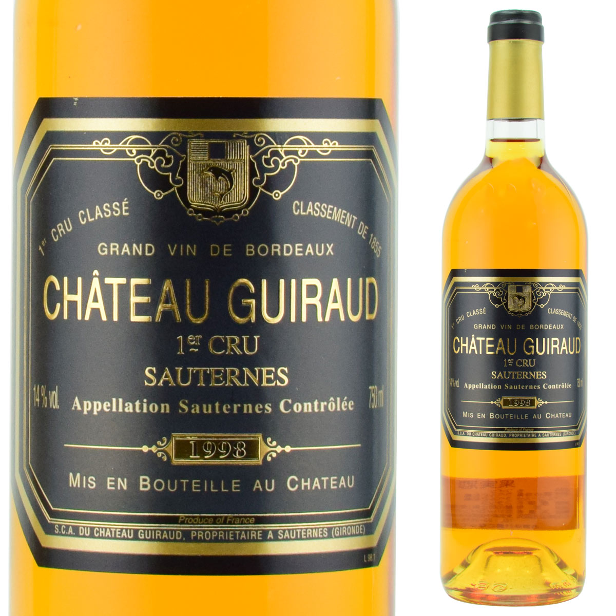 シャトー・ギロー　1998　750ml　貴腐ワイン　ソーテルヌ　格付1級　Chateau GUIRAUD　デザートワイン　送料は無料（送料欄に別途クール代金が加算されます）
