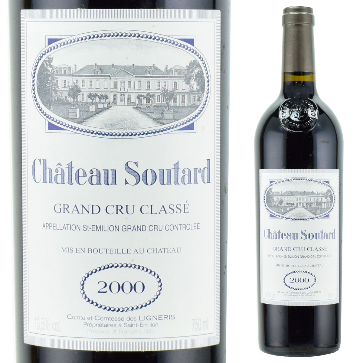 シャトー・スータール　2000　750ml赤　フランス・ボルドー　サンテミリオン　Chateau SOUTARD　送料は無料（送料欄に別途クール便代金が加算されます）