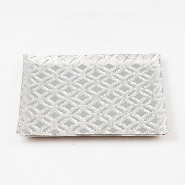 乐天商城 - 薩摩錫器 錫 切子大皿角型 七宝柄 縦14.5cm 横14.5cm [No.2010-4-B-1] 代引不可　薩摩錫器工芸館