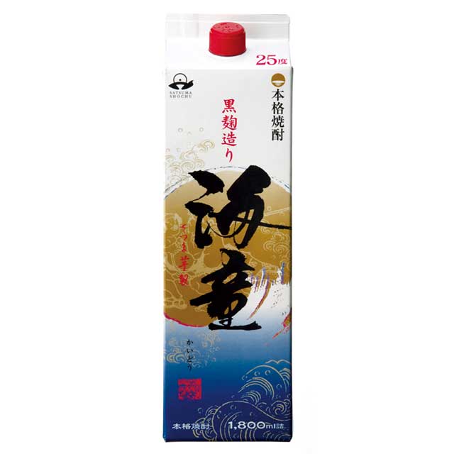 オーリックの海童(かいどう) 黒麹 パック 25度 1800ml×6本 芋焼酎 濱田酒造 ケース買い※北海道・東北エリアは別途運賃が1000円発生します。｜アングル2