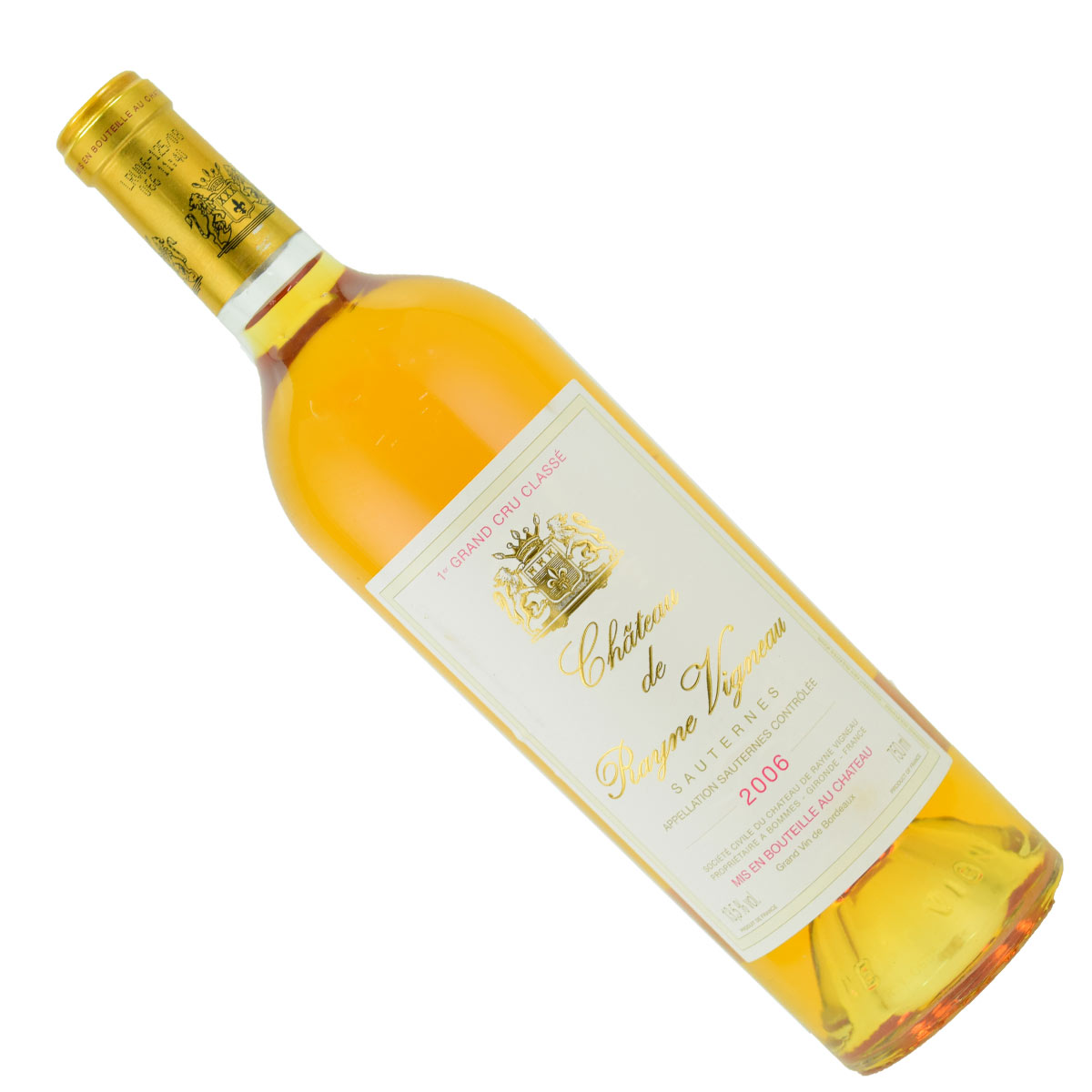 シャトー・ド・レイヌ・ヴィニョー　2006　750ml　貴腐ワイン　ソーテルヌ　格付1級　Chateau de Rayne Vigneau Sauternes　デザートワイン