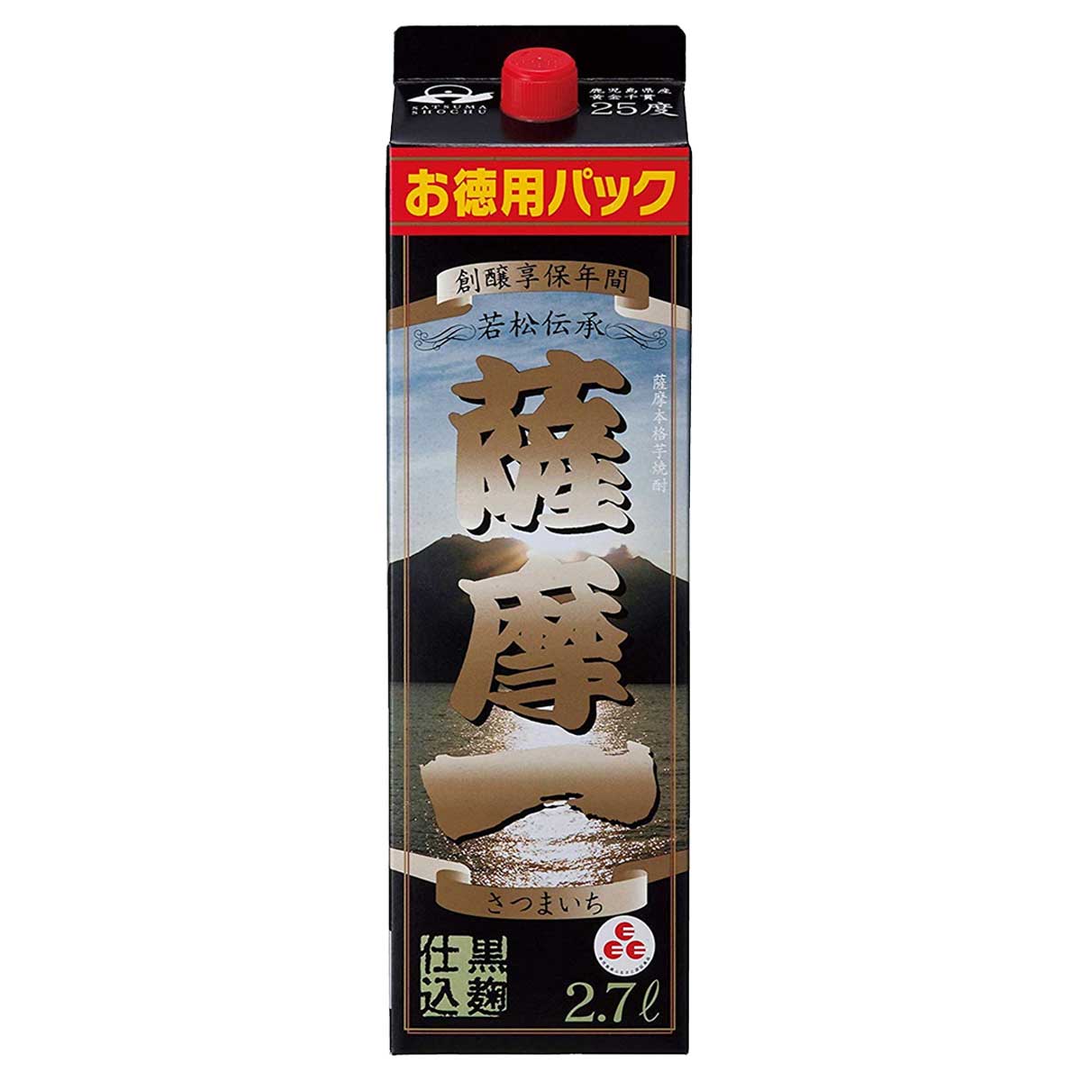 薩摩一 パック 25度 2700ml×2本 芋焼酎 若松酒造 ※北海道・東北エリアは別途運賃が1000円発生します。