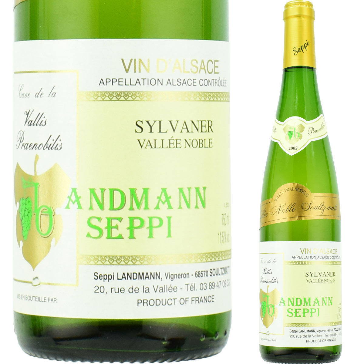 セピ・ランドマン　アルザス・シルヴァネール　ヴァレ・ノーブル　2002　750ml白Seppi-Landmann　Vin d'Alsace valle noble sylvaner